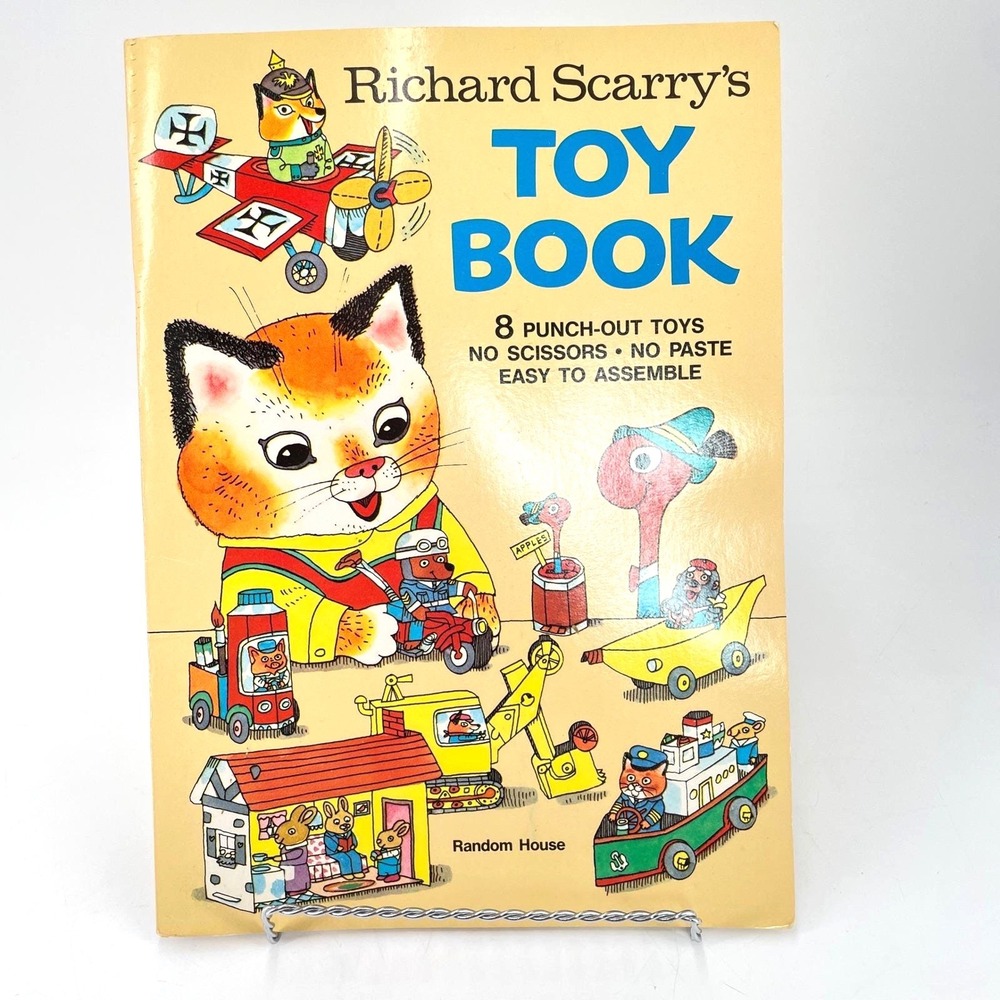 Vtg Richard Scarrys Toy Book 8 Punch Out Scenes Busytown Montessori Preschool
